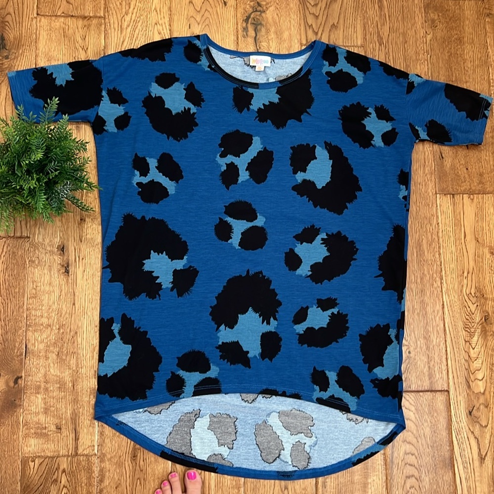 NEW LuLaRoe Irma Tunic Leopard Blue XS